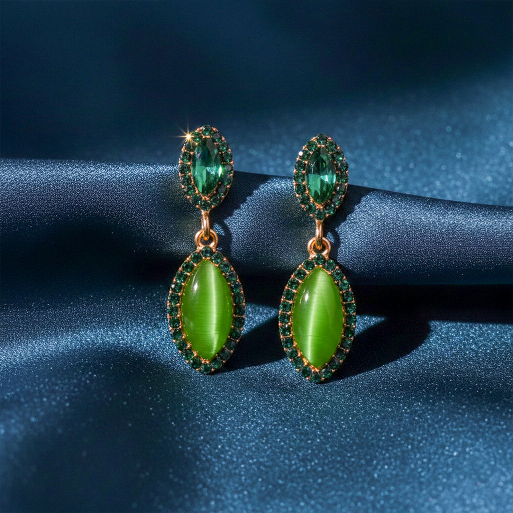 Emerald Green CrystaL Earrings GWE -201
