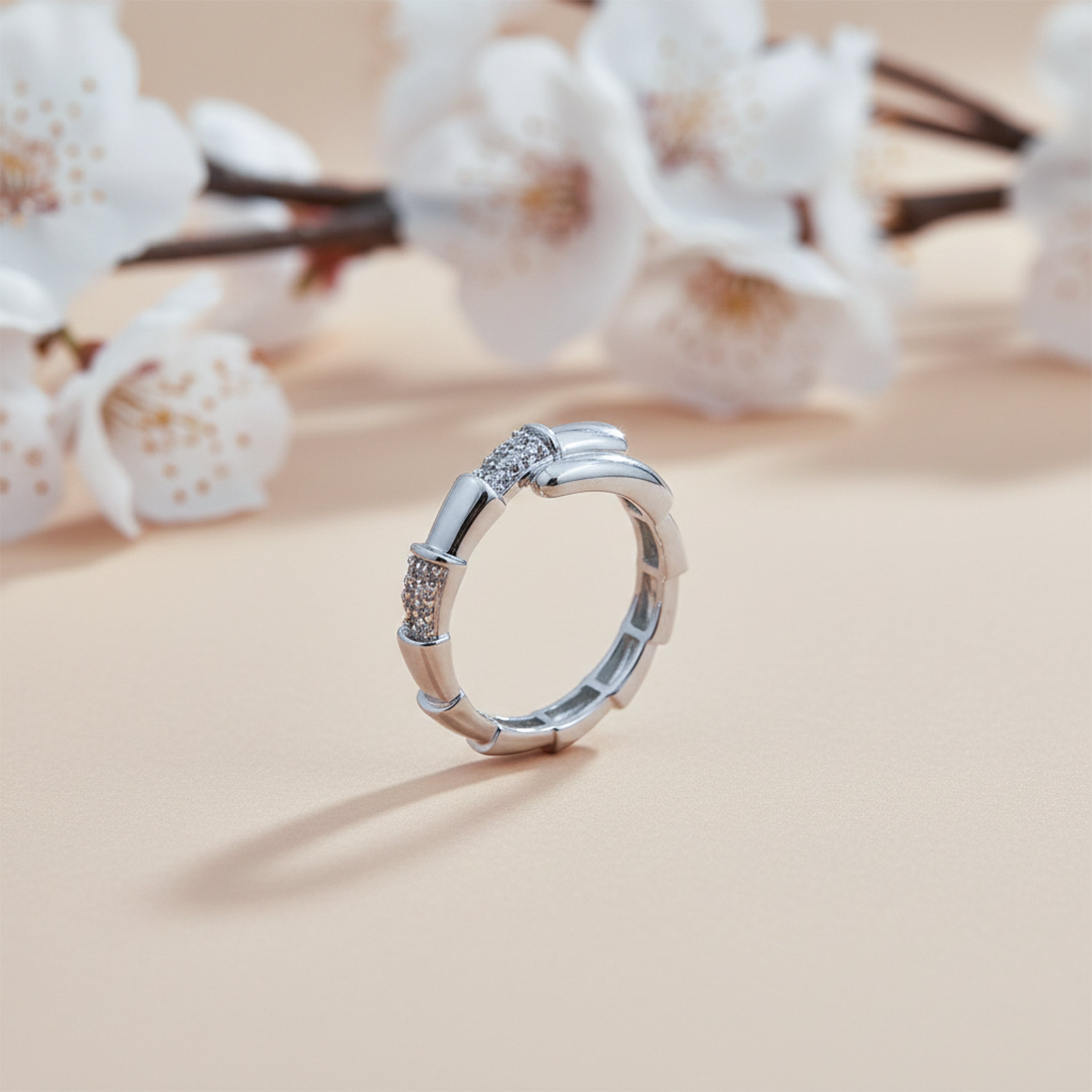Silver Knot CZ Adjustable Ring GWR -61