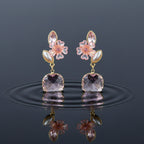 Blush Floral Crystal Earrings GWE -235