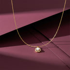 Golden Pearl Halo Elegance Necklace GWN -57