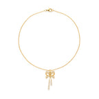 Golden Bow Tassel Pendant Necklace GWN -91