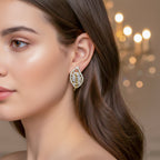 Crystal Leaf Stud Earrings GWE -138