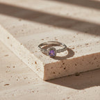 Lavender Halo Adjustable Ring GWR -41