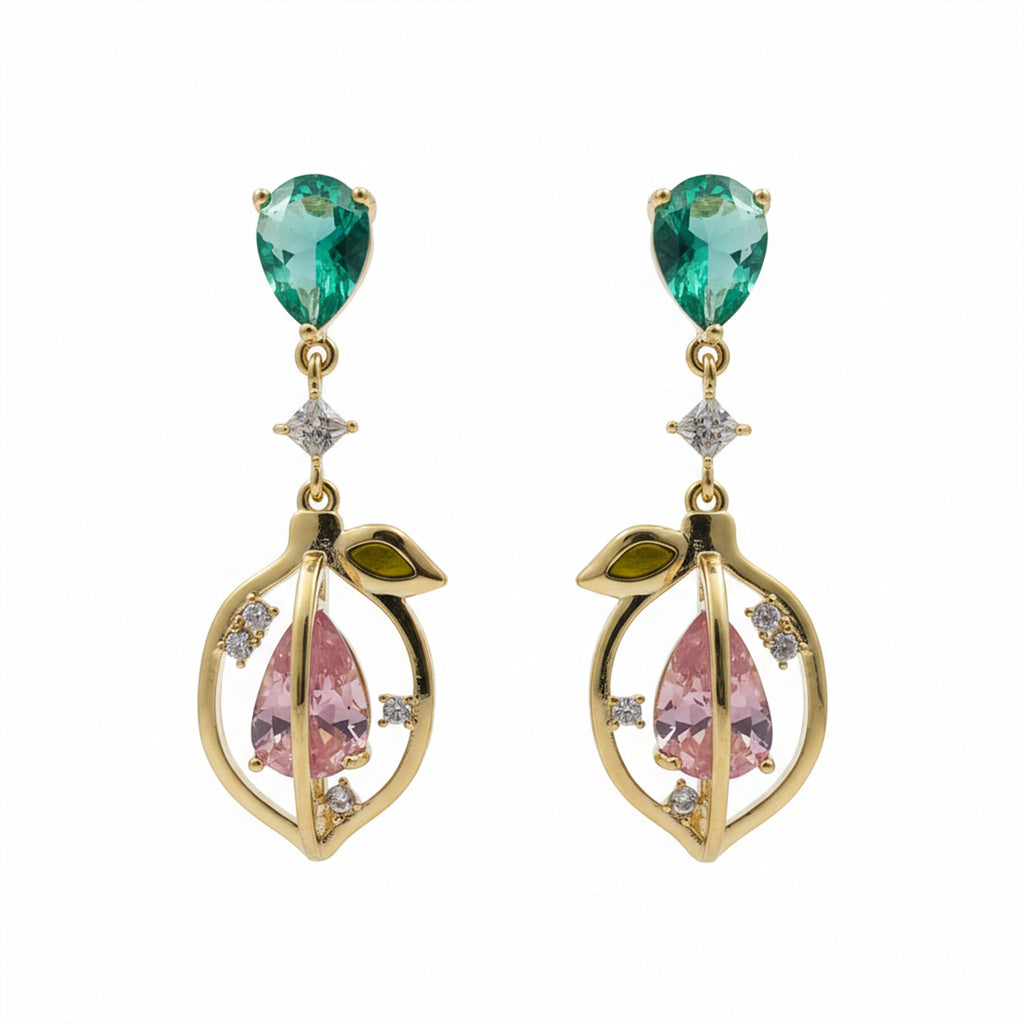 Emerald Bloom Drop Earrings GWE -102