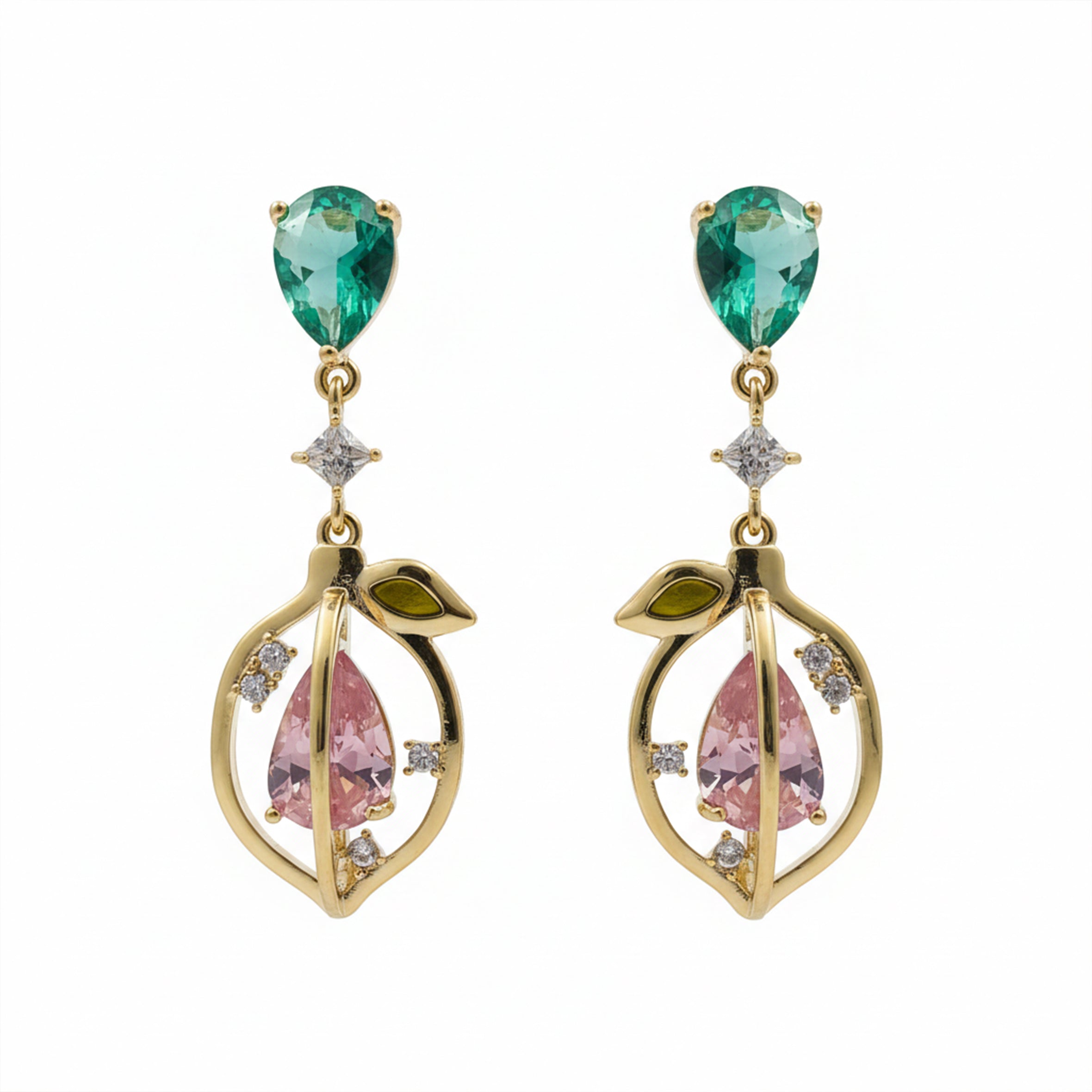 Emerald Bloom Drop Earrings GWE -102