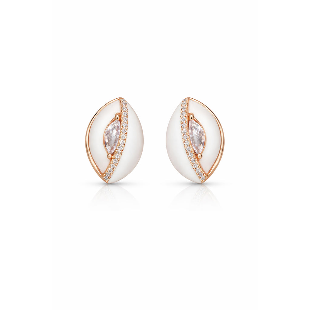 WibeStone Cowrie Stud Earrings – Coastal Elegance Collection