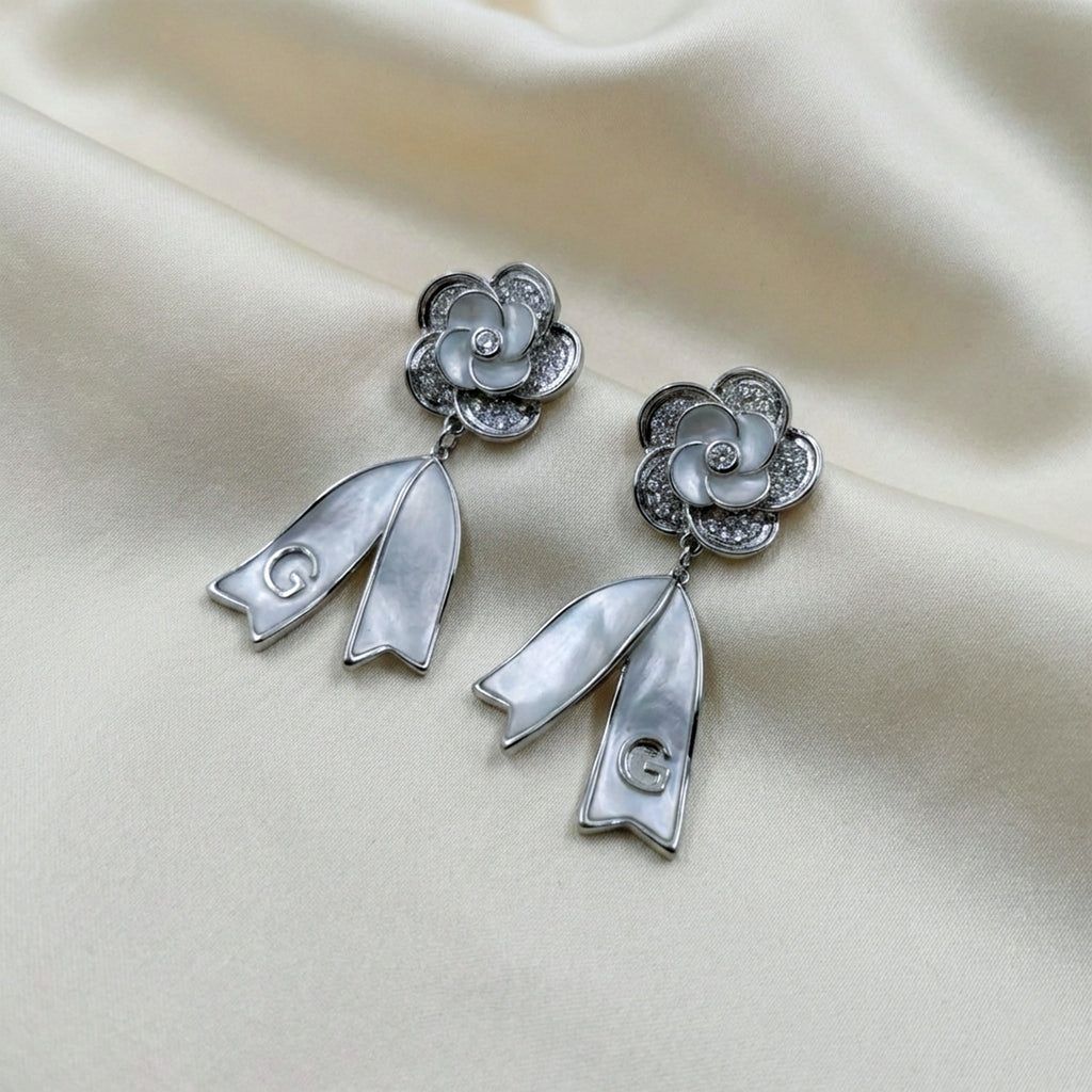 Silver Bloom Drop Earrings GWE -65