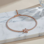 Rose Gold Floral Tennis Bracelet GWB -92