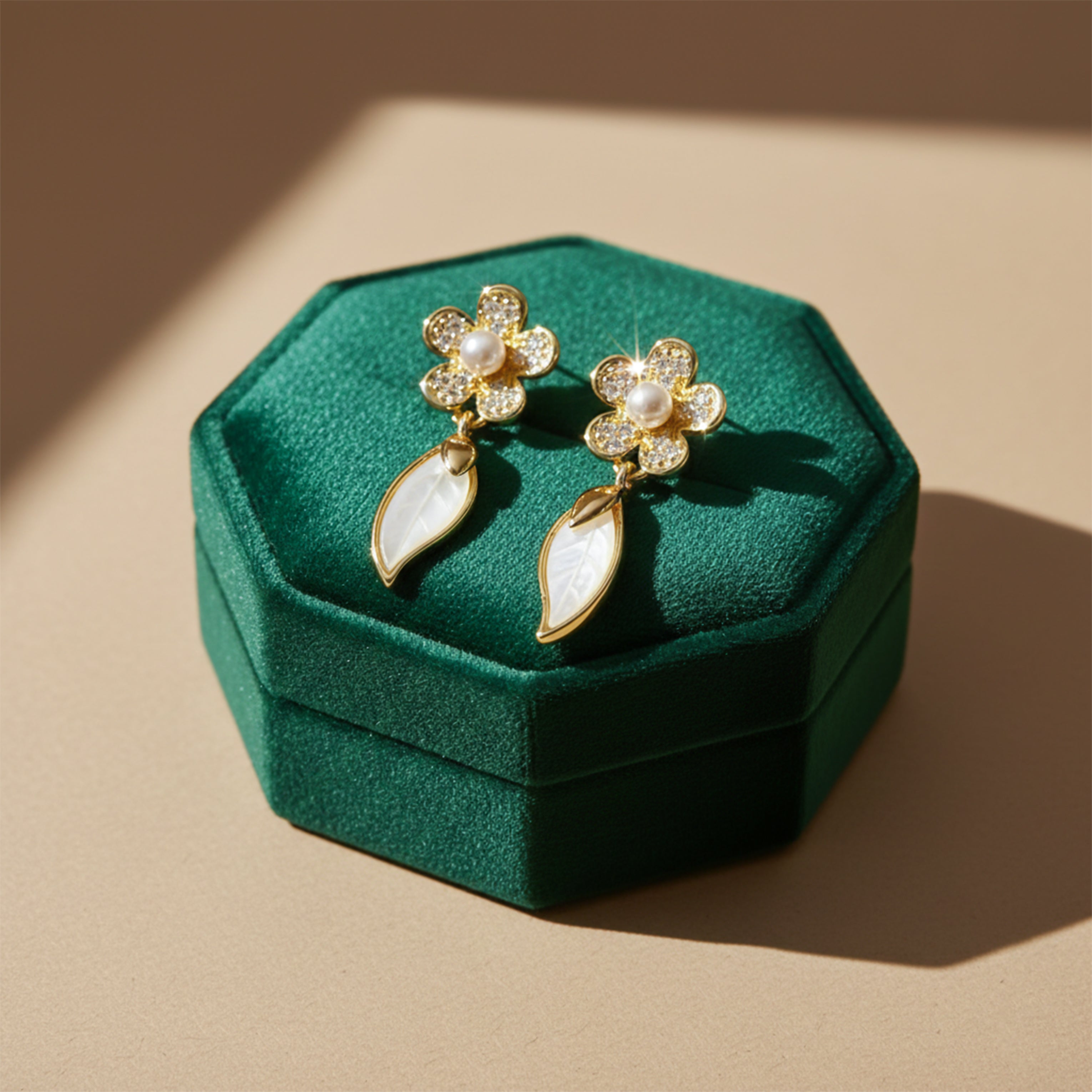 Pearl Leaf Earrings GWE -132
