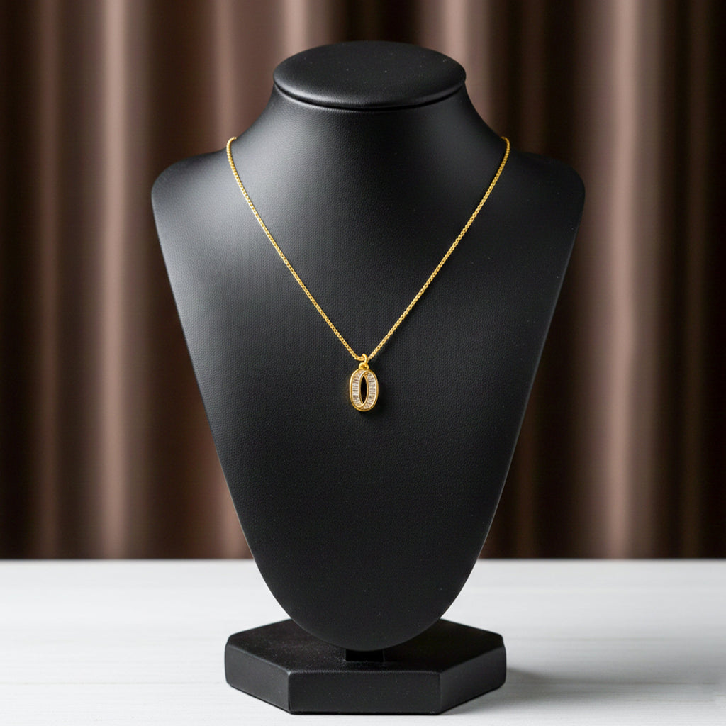 Oval Spark Pendant Necklace GWN -46