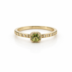 Golden Olive Halo Ring GWR -45