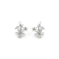 Silver Blossom Floral Stud Earrings GWE -111