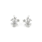 Silver Blossom Floral Stud Earrings GWE -111