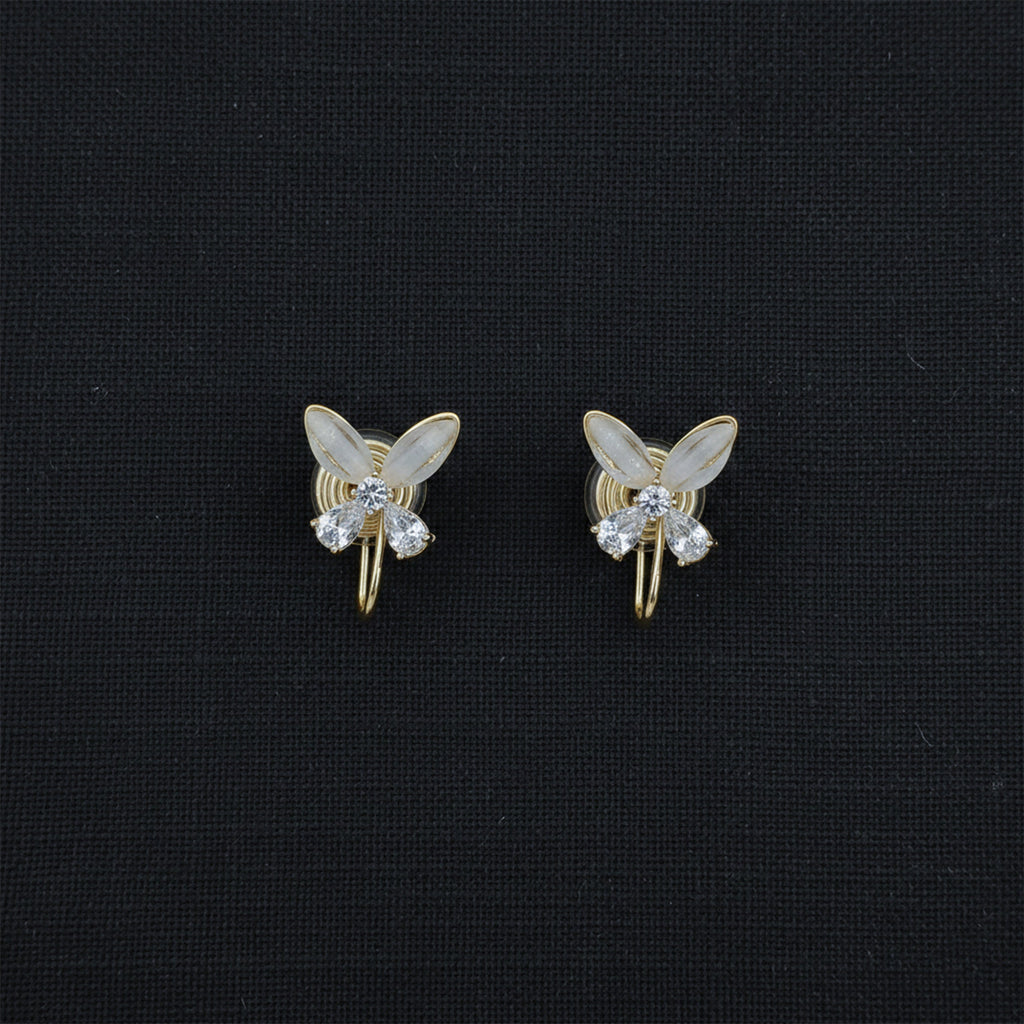 Golden Bloom Hoop Stud Earrings GWE -101