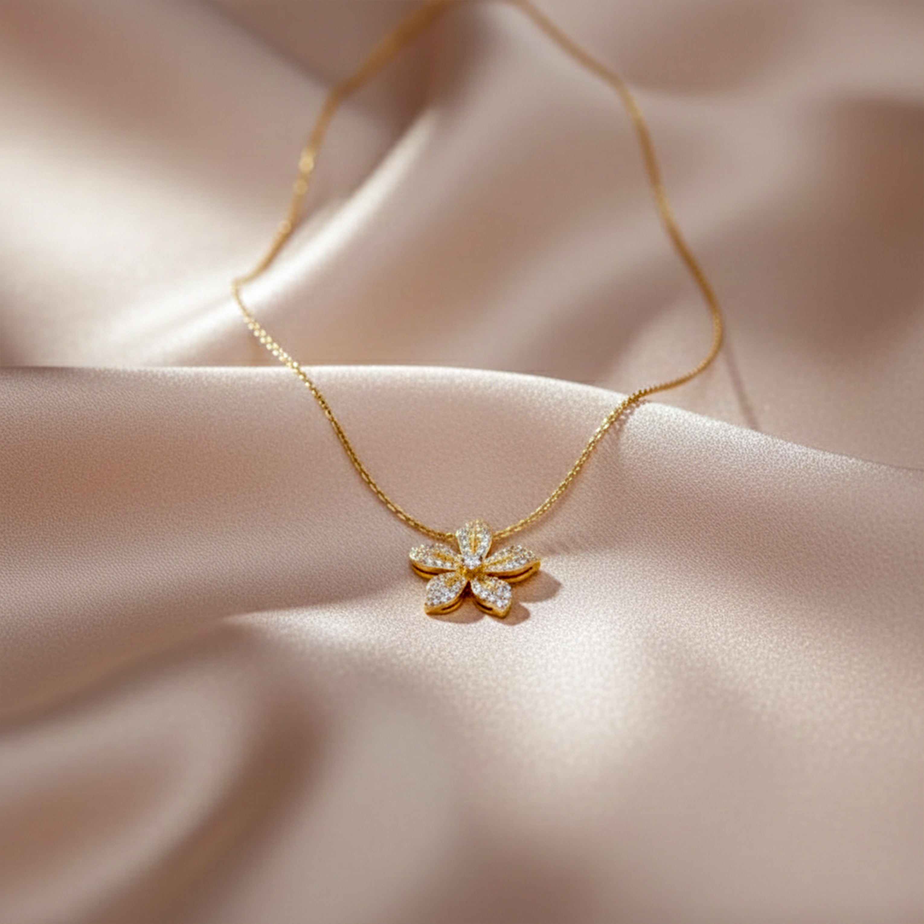 Brilliant Crystal Flower Statement Women Necklace GWN -144