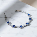 Blue Princess Halo Tennis Bracelet GWB -132