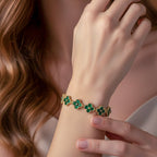 Emerald Clover Gold Bracelet GWB -130