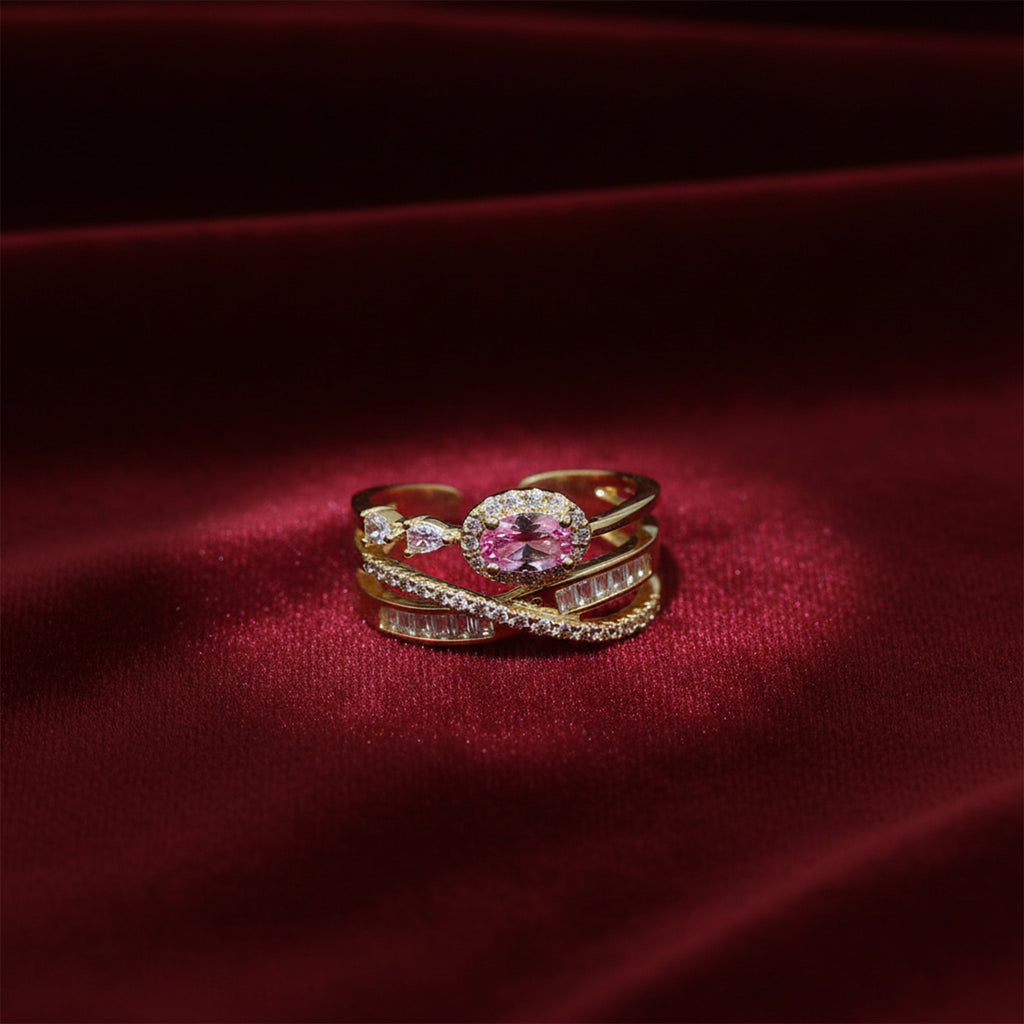 Royal Blush Halo Wrap Ring GWR -46