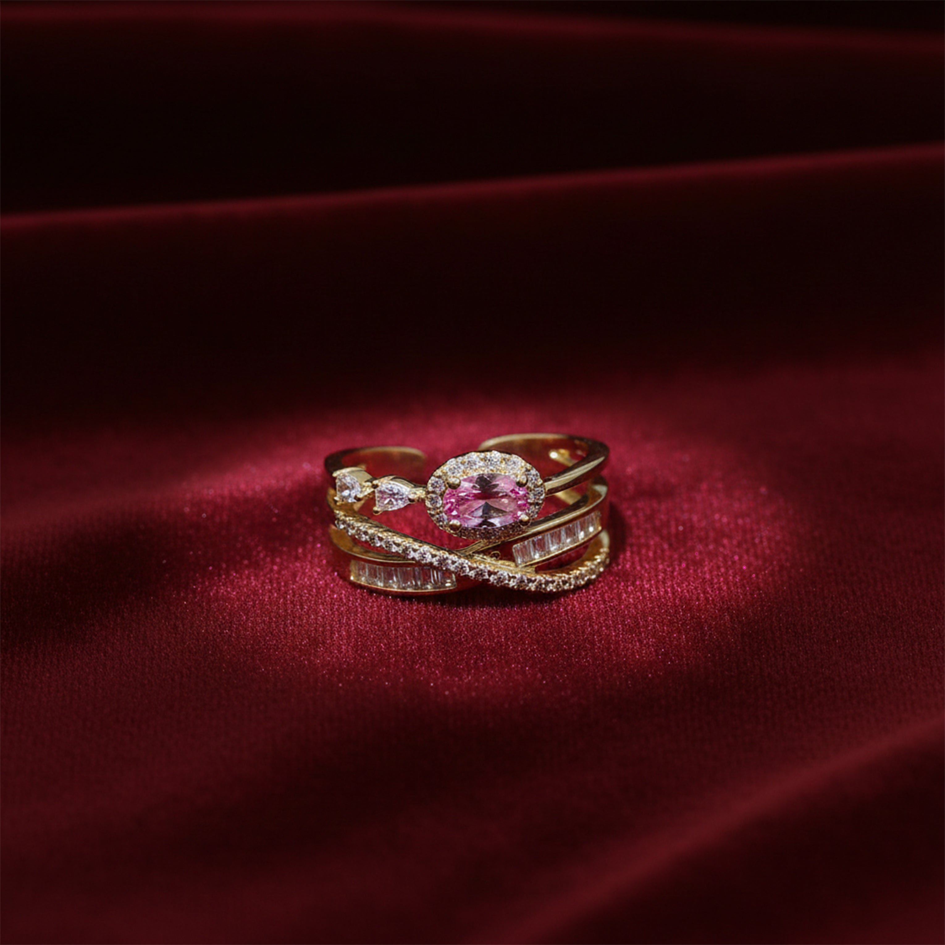 Royal Blush Halo Wrap Ring GWR -46