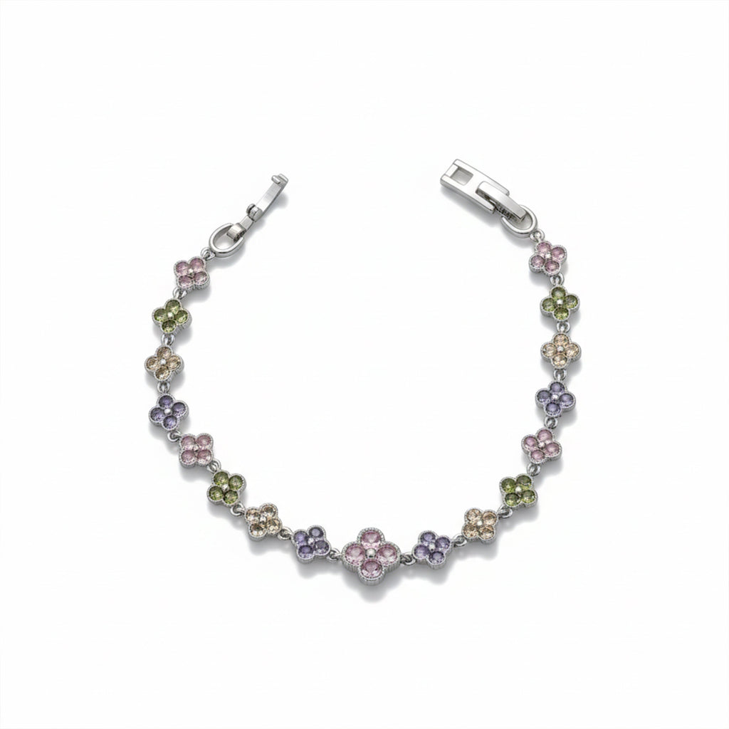 Multicolor Floral Tennis Bracelet GWB -131