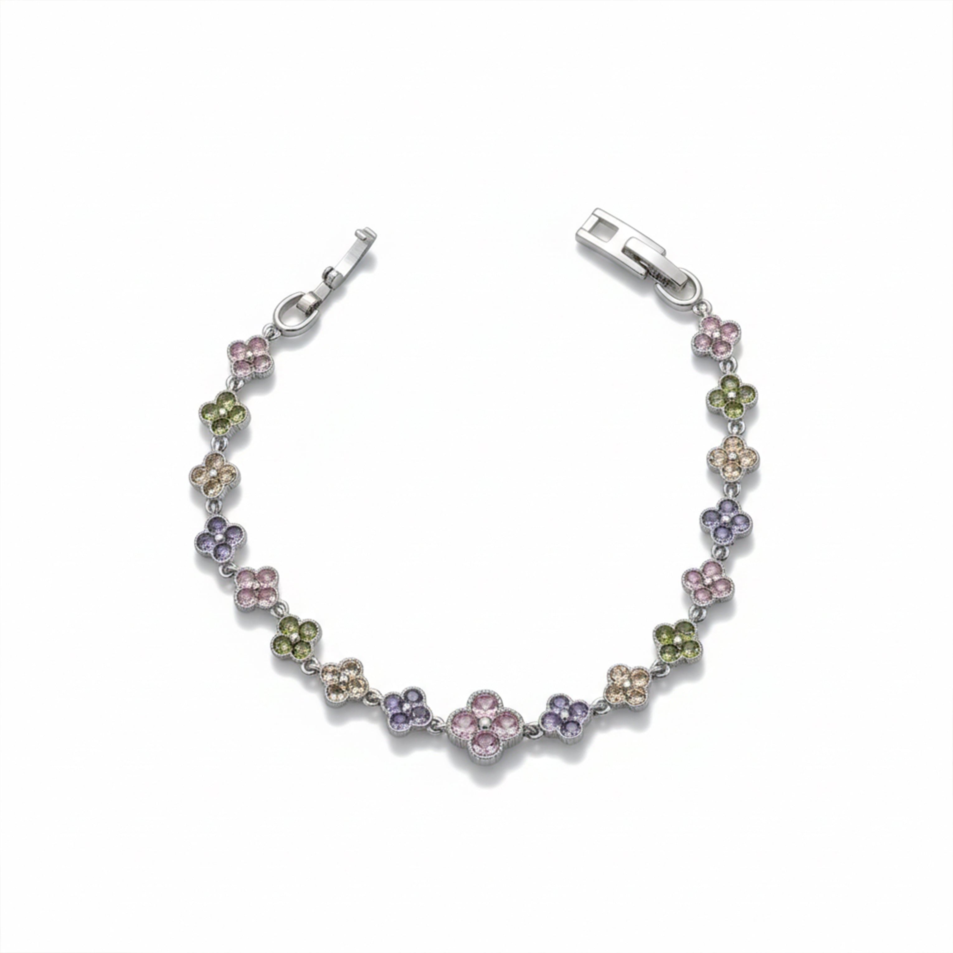 Multicolor Floral Tennis Bracelet GWB -131