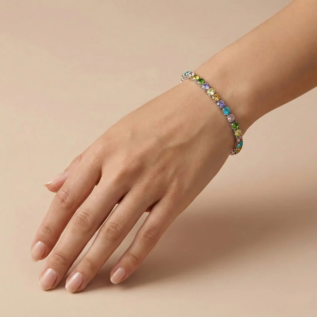 Multicolour Big Diamond tennis bracelet GWB -54