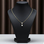 Golden Floral Pearl Drop Necklace GWN -37