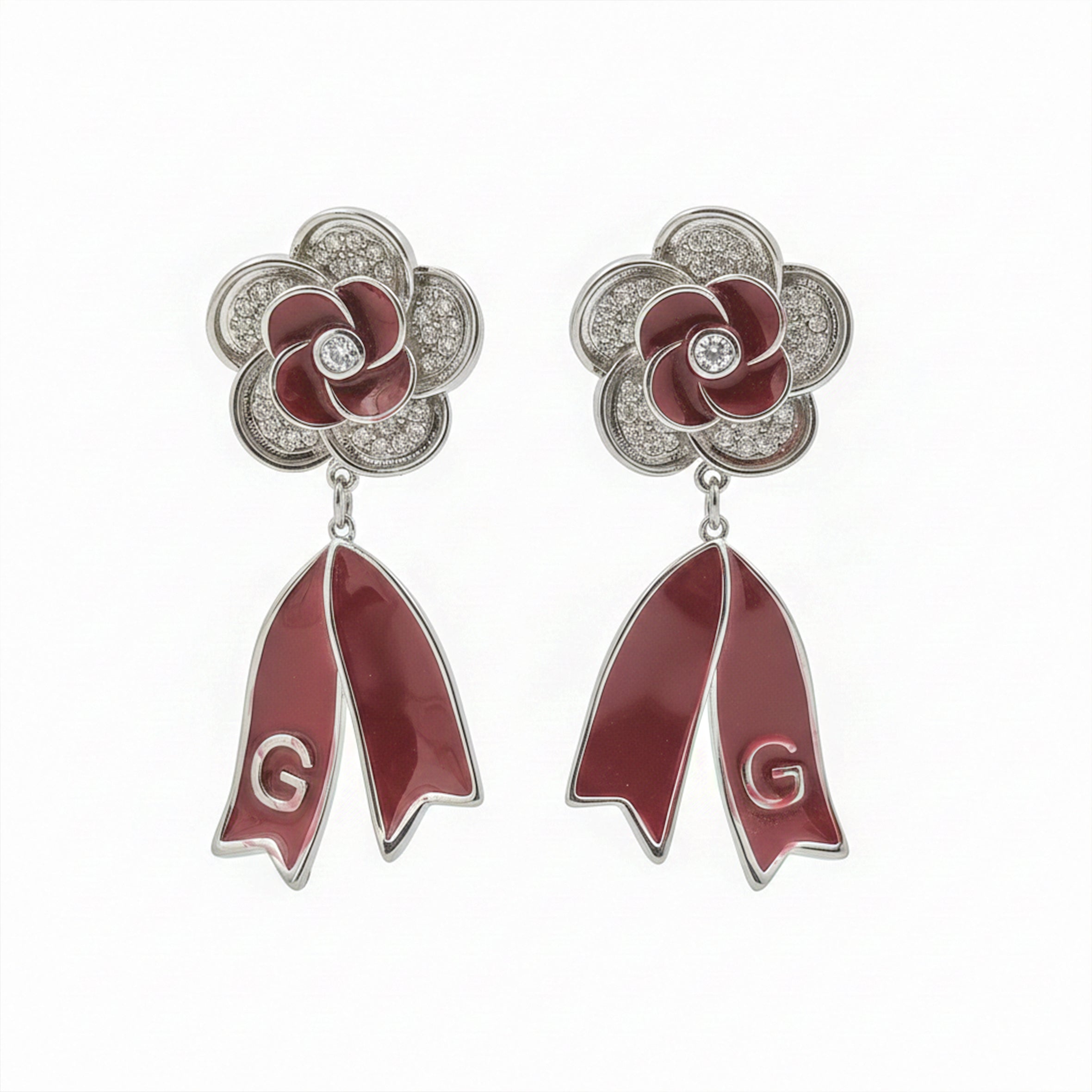 Ruby Bloom Drop Earrings GWE -63