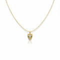 Golden Panther Head Pendant Necklace with Green Eyes GWN -96