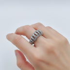 Silver Crystal Cuff Ring GMR -19