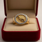 Men’s Gold-Tone Leopard Statement Ring GMR -20