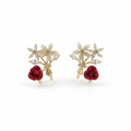 Floral Bouquet Crystal Stud Earrings GWE -145