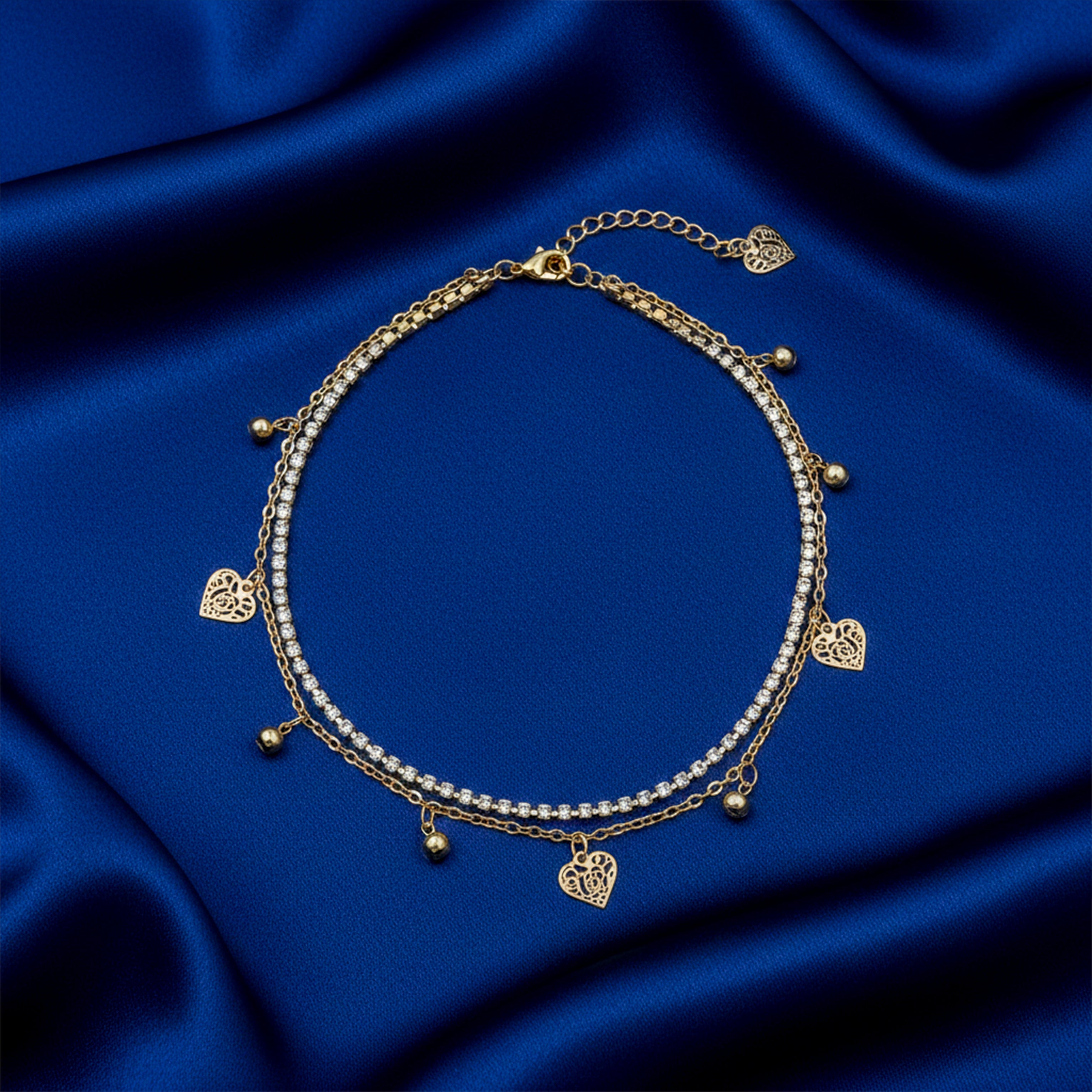 Heart Layered Anklet GWA -38
