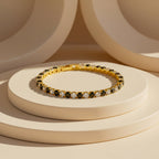 Gold Black & White Diamond Tennis Bracelet GWB -85