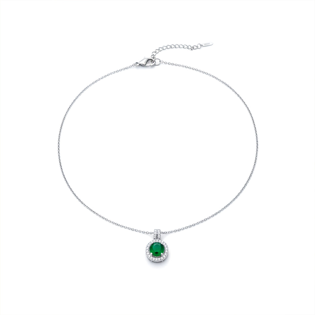 Halo Silver Pendant Necklace GWN -145