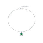Halo Silver Pendant Necklace GWN -145