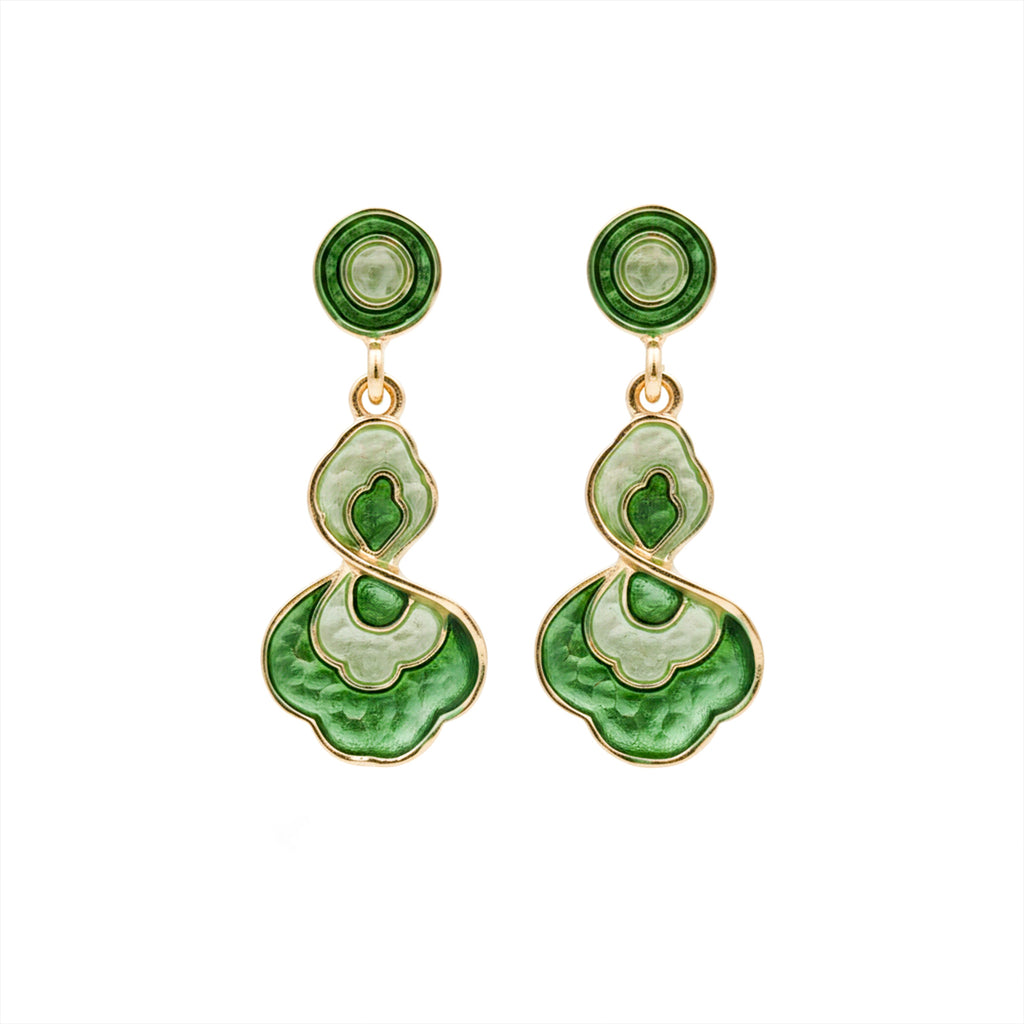 Green Enamel Earrings GWE -200
