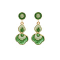 Green Enamel Earrings GWE -200