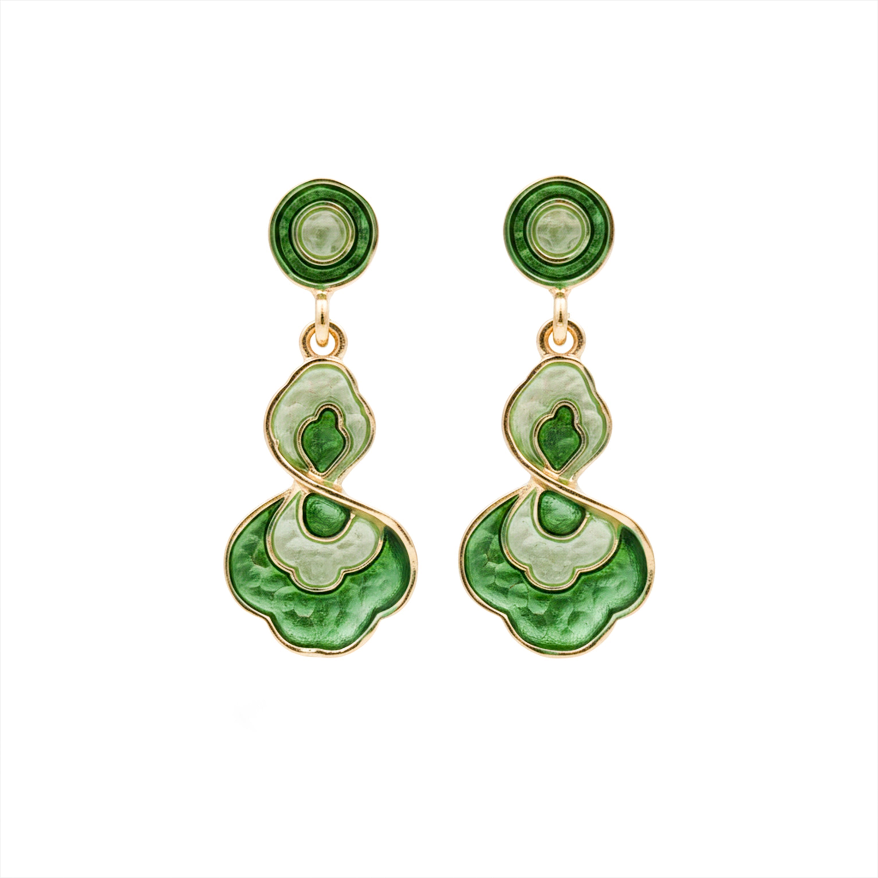 Green Enamel Earrings GWE -200