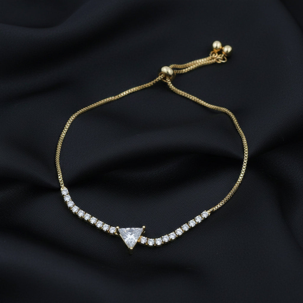 Gold Triangle Solitaire Bracelet GWB -111