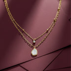 Gold Layered Paperclip Chain Women Necklace GWN -131
