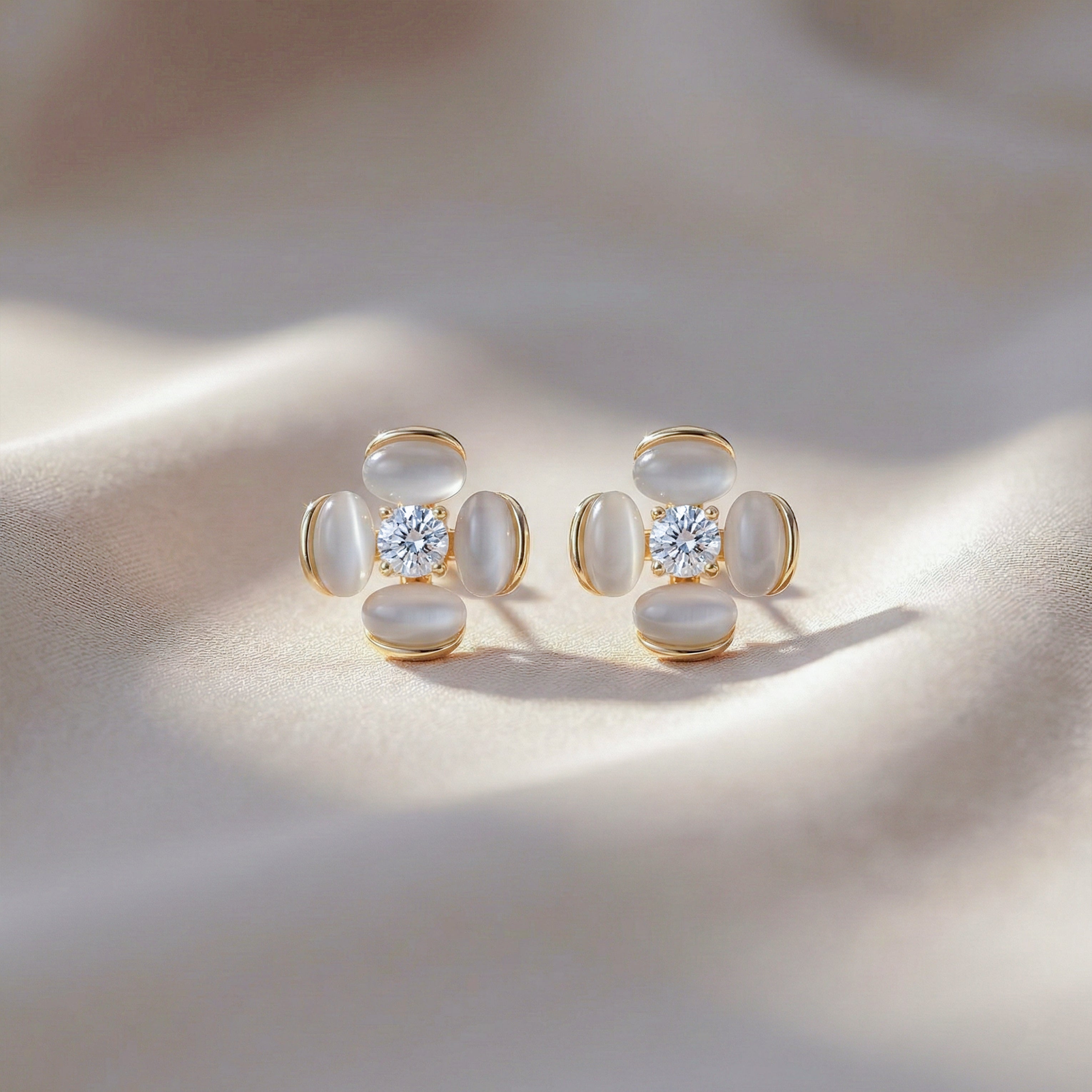 Pearl Bloom Stud Earrings GWE -107
