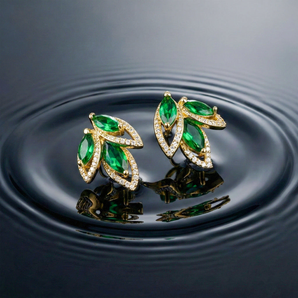 Green Marquise Earrings GWE -171