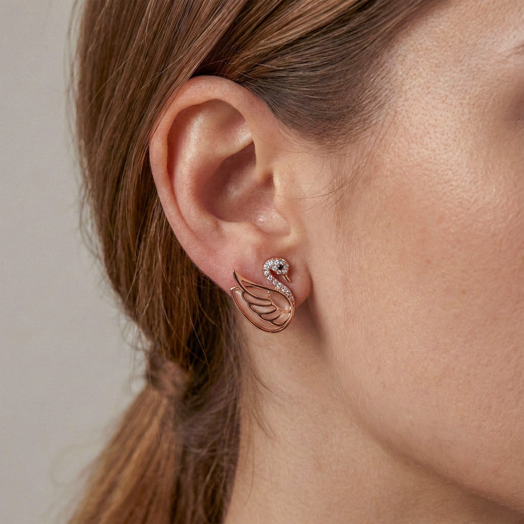 Swan Crystal Stud Earrings GWE -91
