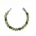 Silver Green Tennis Bracelet GWB -151