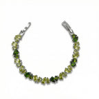 Silver Green Tennis Bracelet GWB -151