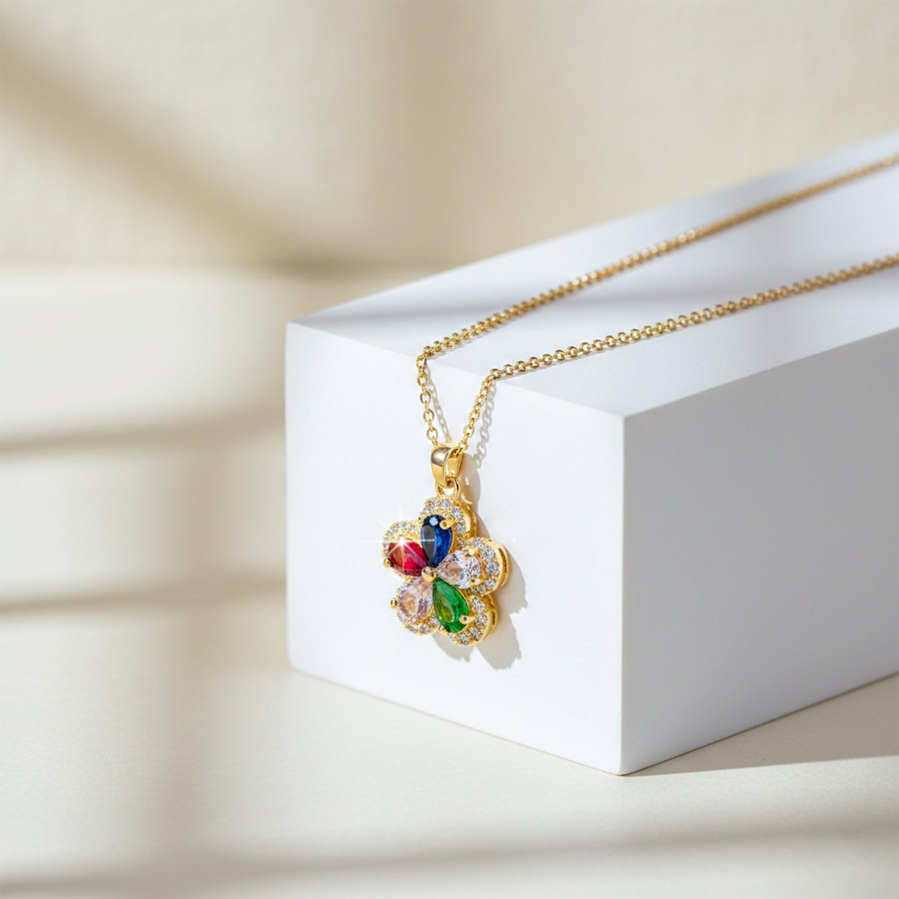 Sparkling Multicolor Gemstone Women Neckless GWN -74