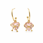 Heart Bow Hoop Earrings GWE -89
