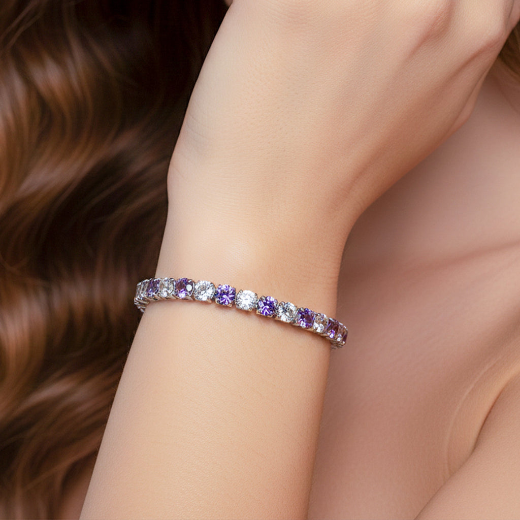 Amethyst & Diamond Tennis Bracelet GWB -60