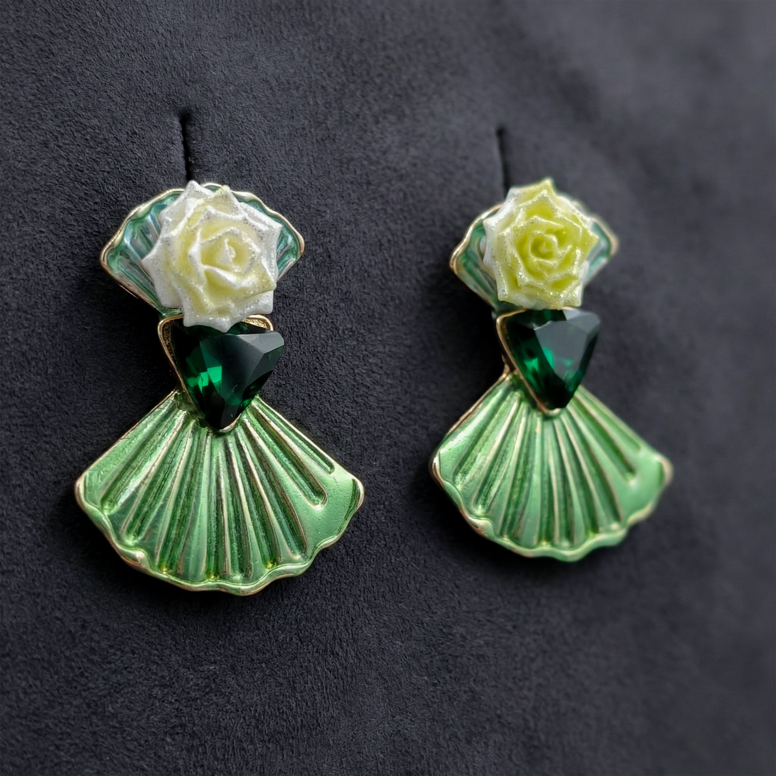 Floral Enamel Earrings GWE -186